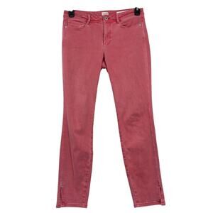 J. Jill Slim Ankle Jeans Size 6 Faded Salmon Red Authentic Fit Stretch Denim